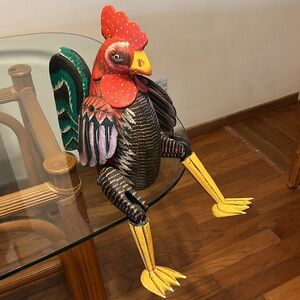 Vintage Wooden Shelf Sitter Rooster w articulated limbs